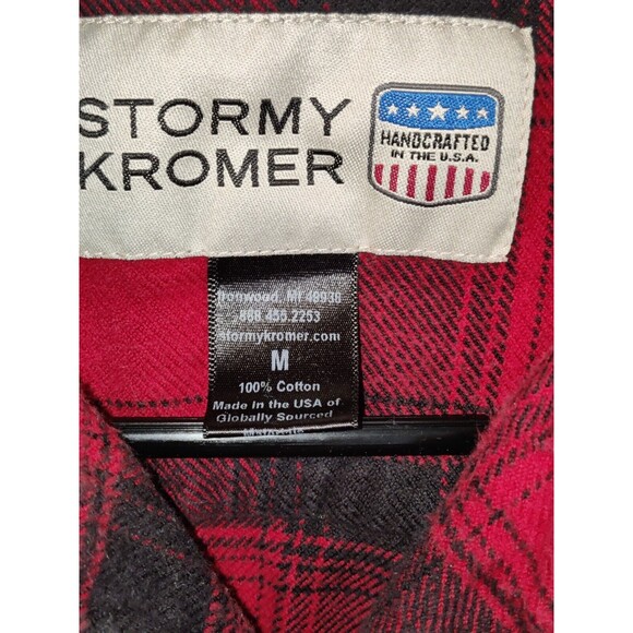 Stormy Kromer 1903 Flannel Shirt Buffalo Plaid Red Men's Medium Made In USA - Picture 8 of 14